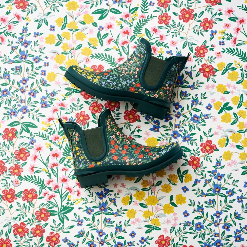 Rifle Paper Co Floral Rain Boots Keds